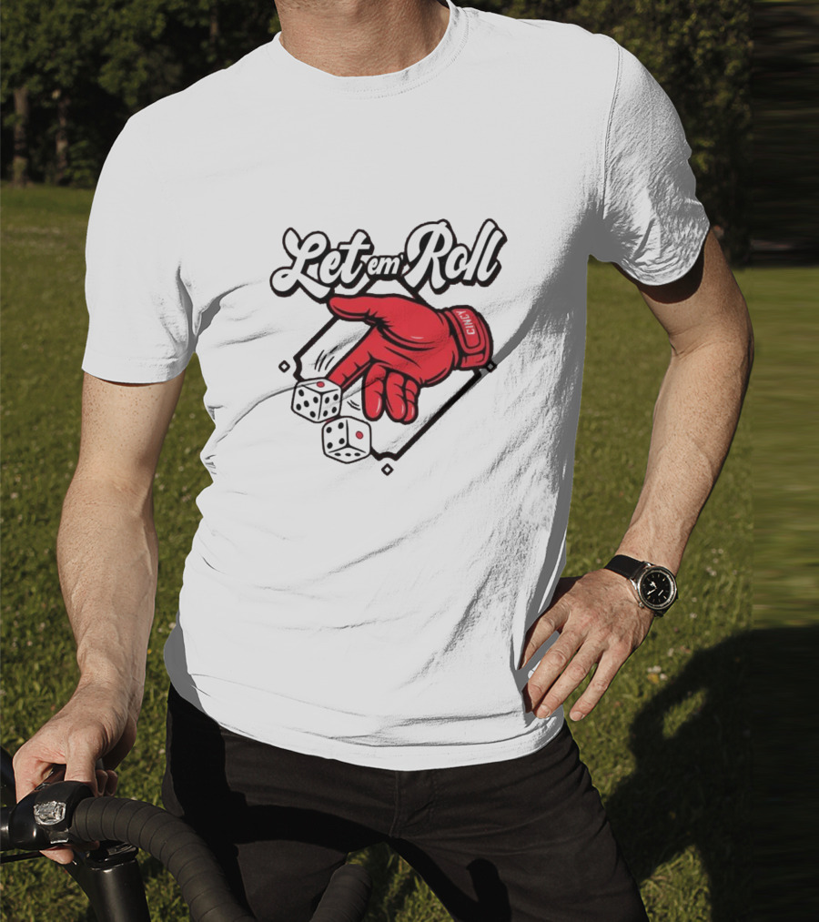 Let Em Roll Cincinnati Baseball Dice Hand Graphic T-Shirt