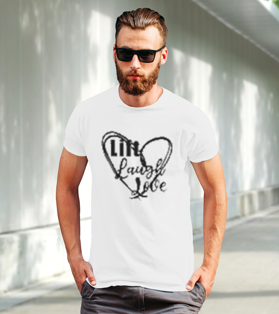 Lift Laugh Love Scribbled Heart Dark Mode T-Shirt
