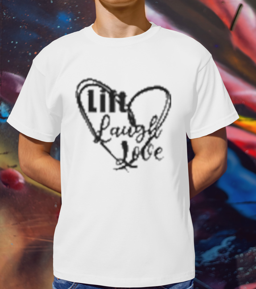 Lift Laugh Love Scribbled Heart Dark Mode T-Shirt