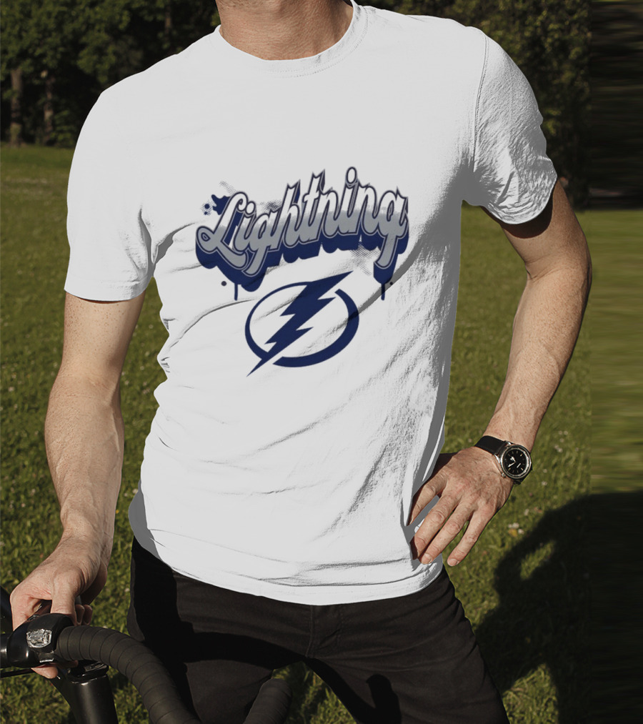 Lightning Script Blue Bolt Bubbly Tampa Bay T-Shirt