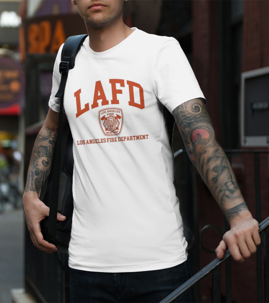 LAFD Los Angeles Fire Department Emblem Classic Arch Style T-Shirt