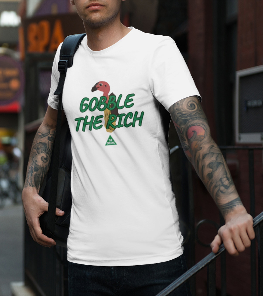 Larissa Waters Gobble The Rich Turkey Graphic T-Shirt