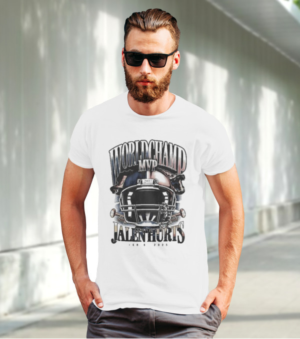 World Champ MVP Helmet Jalen Hurts Feb 9 2025 T-Shirt