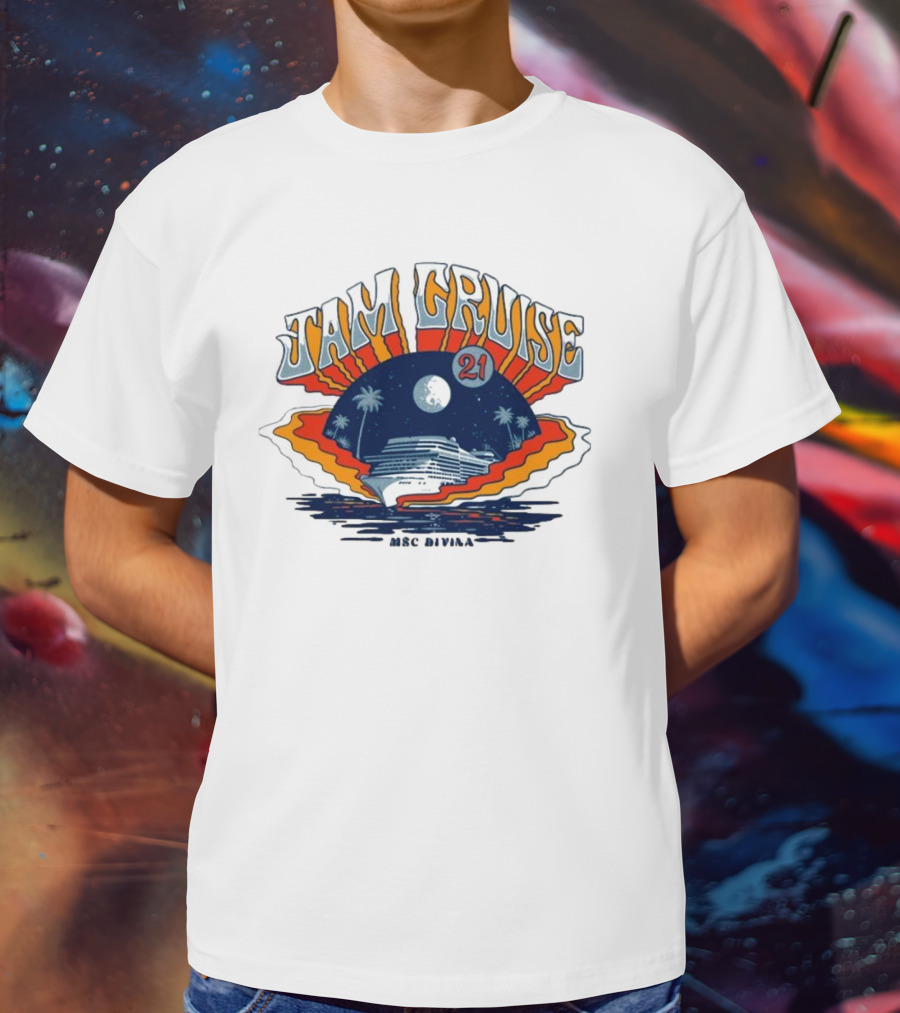 Jam Cruise 21 Tropical Moonlit Ocean Adventure 2025 T-Shirt