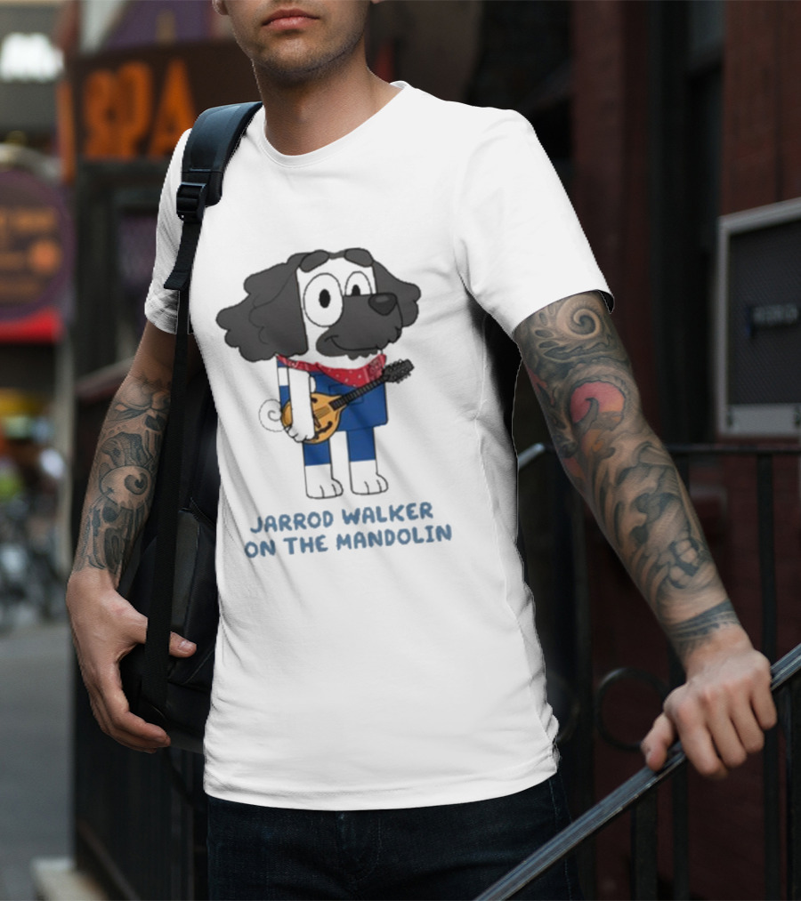 Jarrod Walker On The Mandolin Cartoon Dog Bandana Style T-Shirt