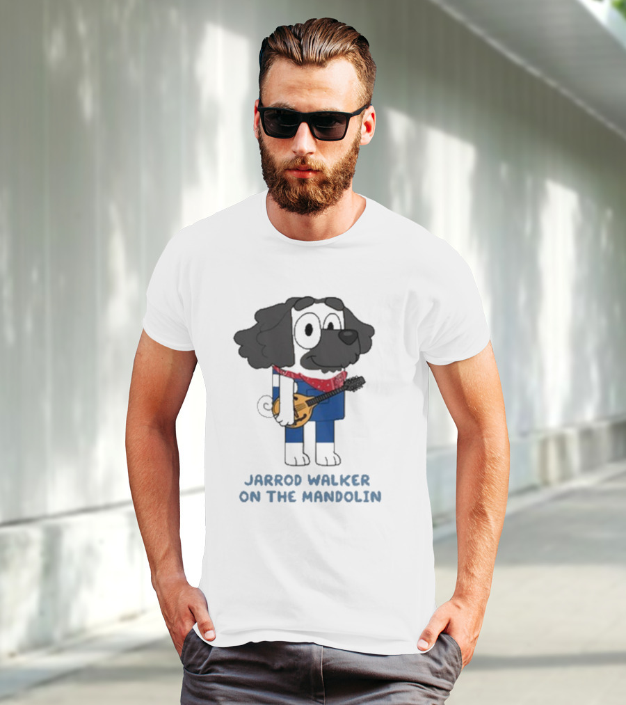 Jarrod Walker On The Mandolin Cartoon Dog Bandana Style T-Shirt