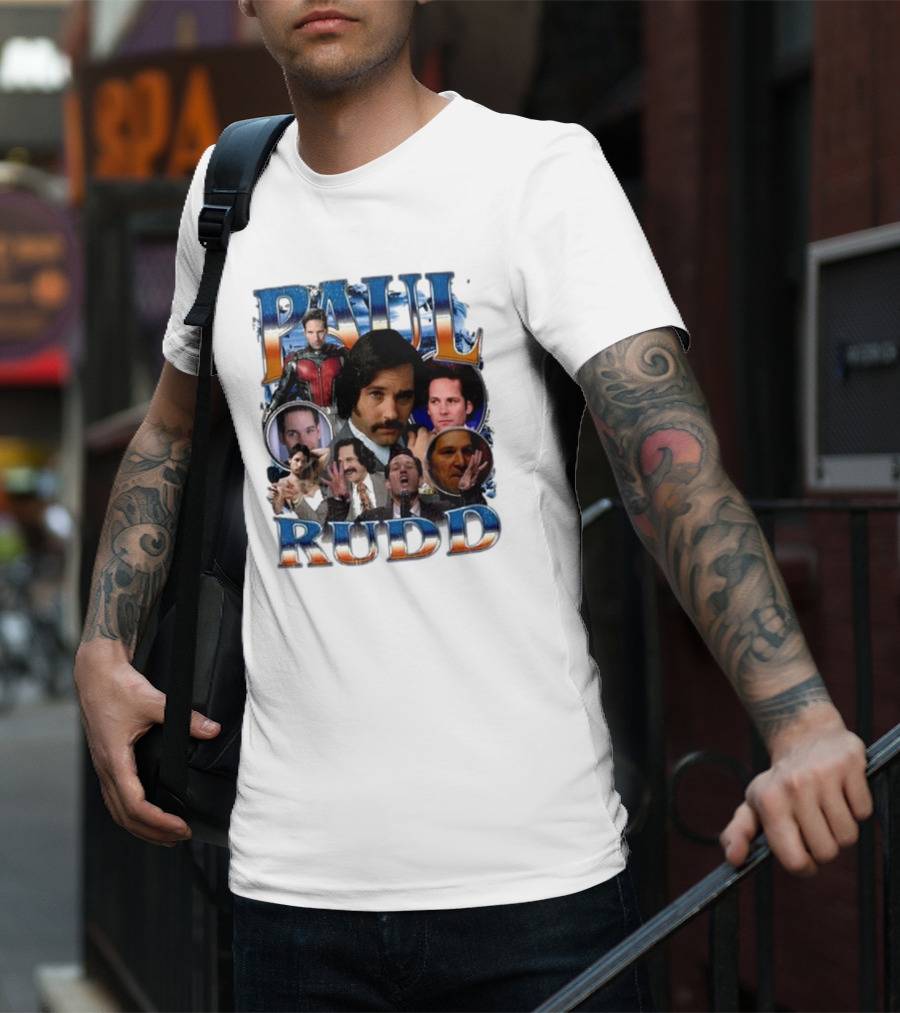 Paul Rudd 90’s Bootleg Ant-Man Anchor Improv Comedy Collage T-Shirt
