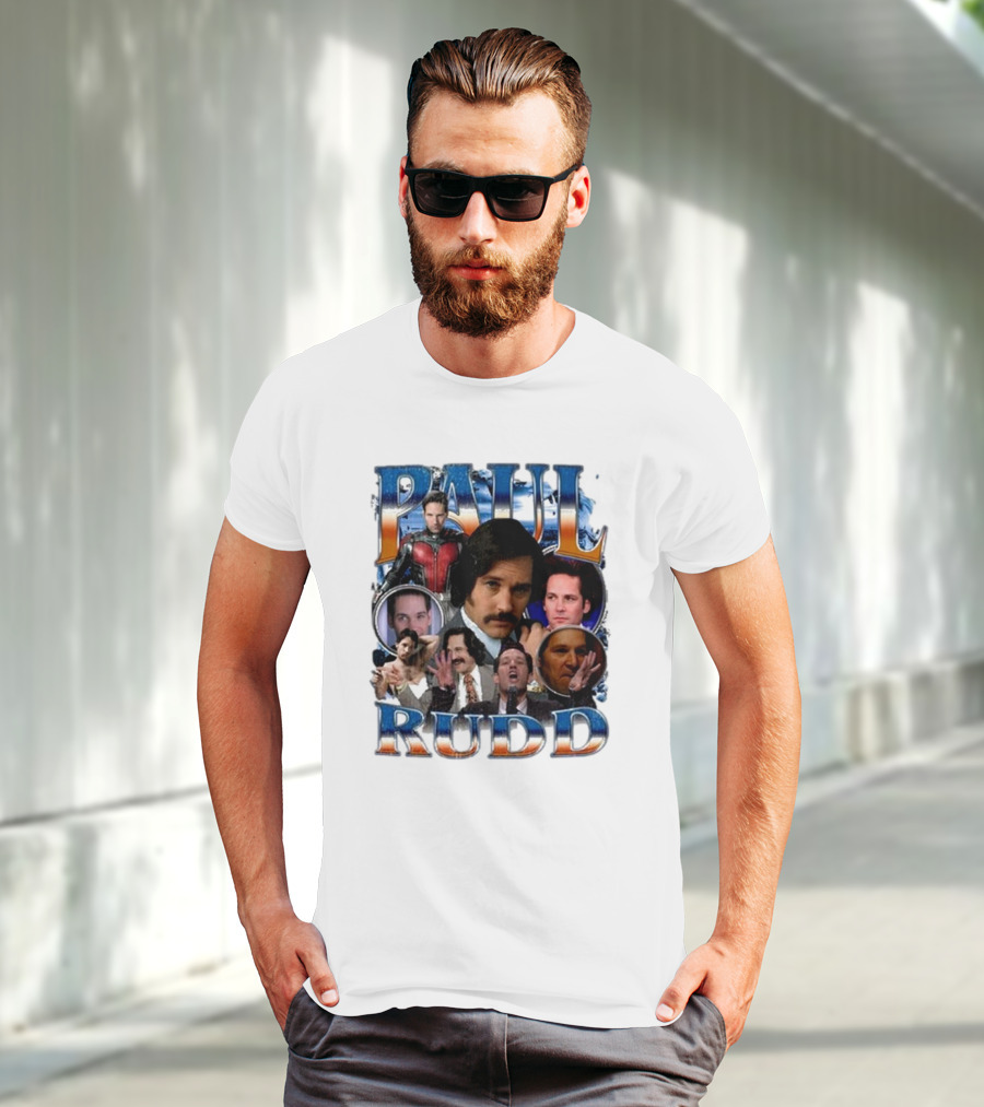Paul Rudd 90’s Bootleg Ant-Man Anchor Improv Comedy Collage T-Shirt