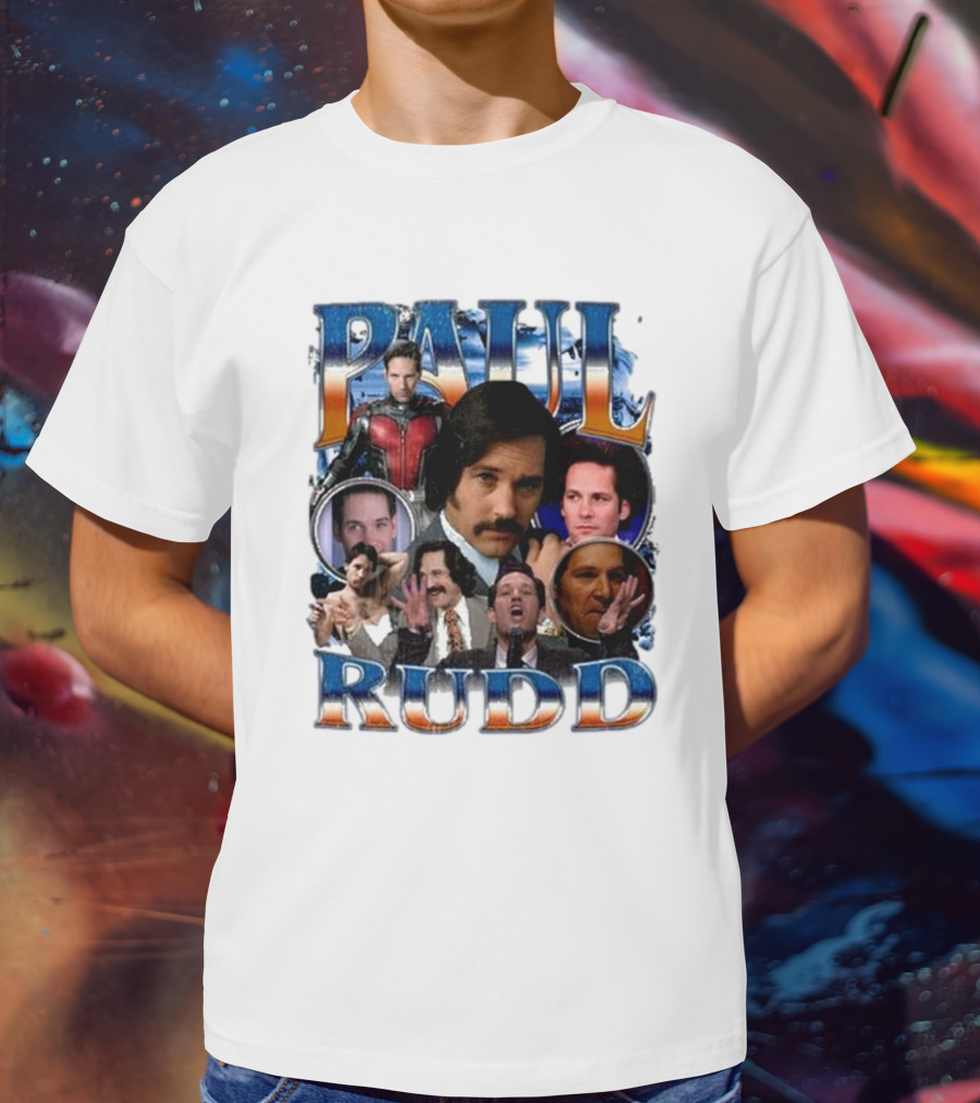 Paul Rudd 90’s Bootleg Ant-Man Anchor Improv Comedy Collage T-Shirt