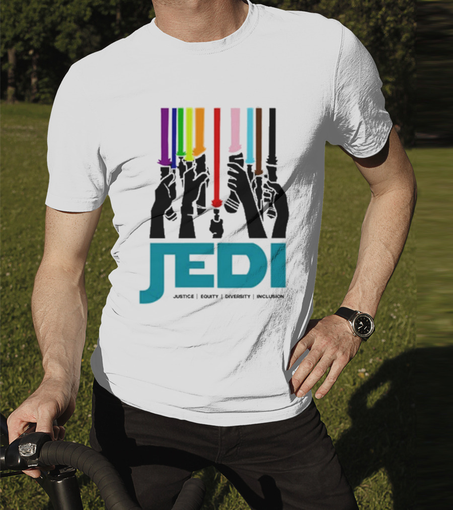 Jedi Justice Equity Diversity Inclusion Lightsaber Colors T-Shirt
