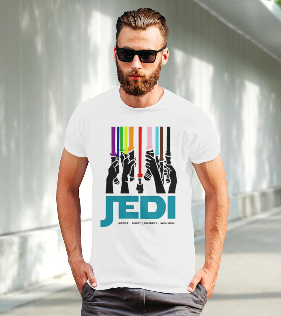 Jedi Justice Equity Diversity Inclusion Lightsaber Colors T-Shirt