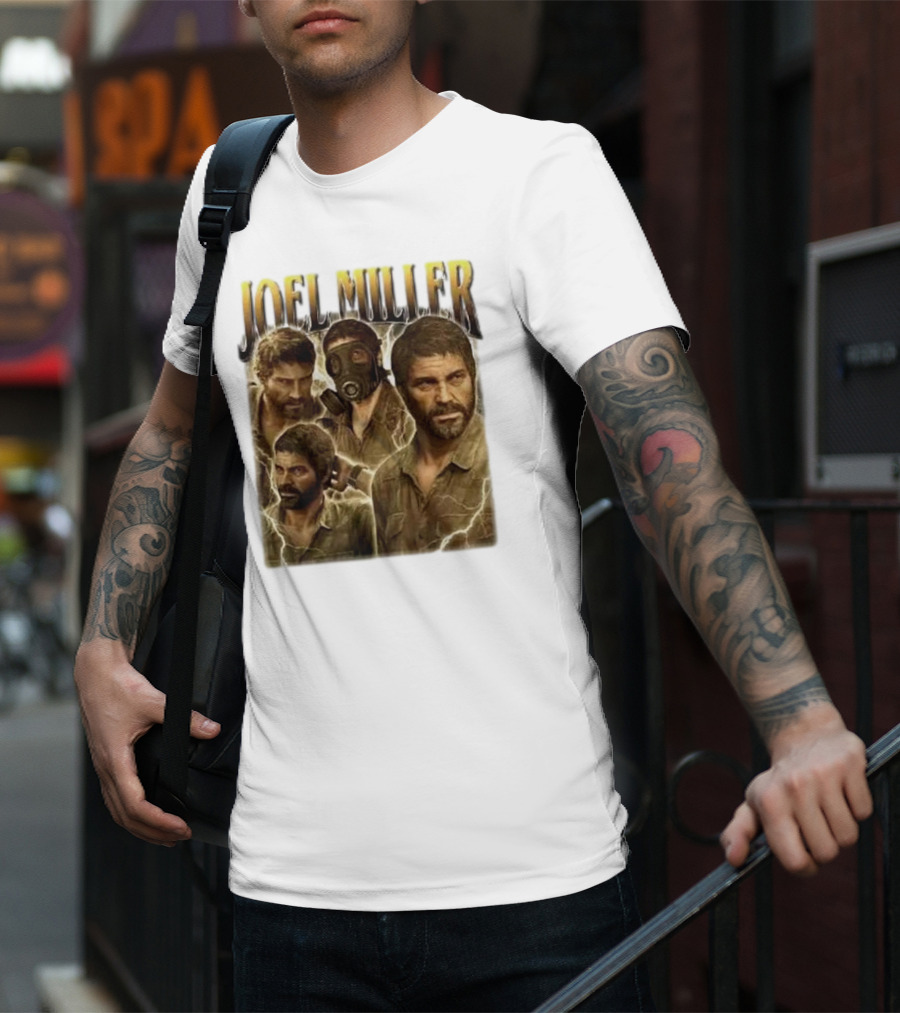 Joel Miller The Last Of Us Vintage Style Character Art T-Shirt