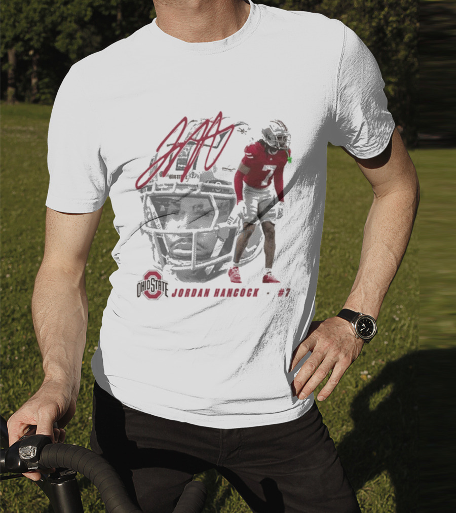 Ohio State Football Jordan Hancock #7 Player Signature T-Shirt