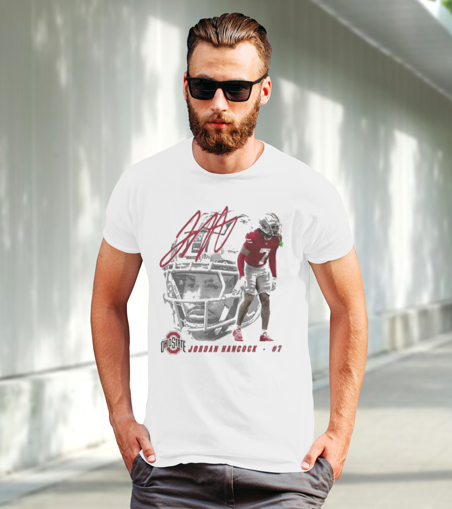 Ohio State Football Jordan Hancock #7 Player Signature T-Shirt