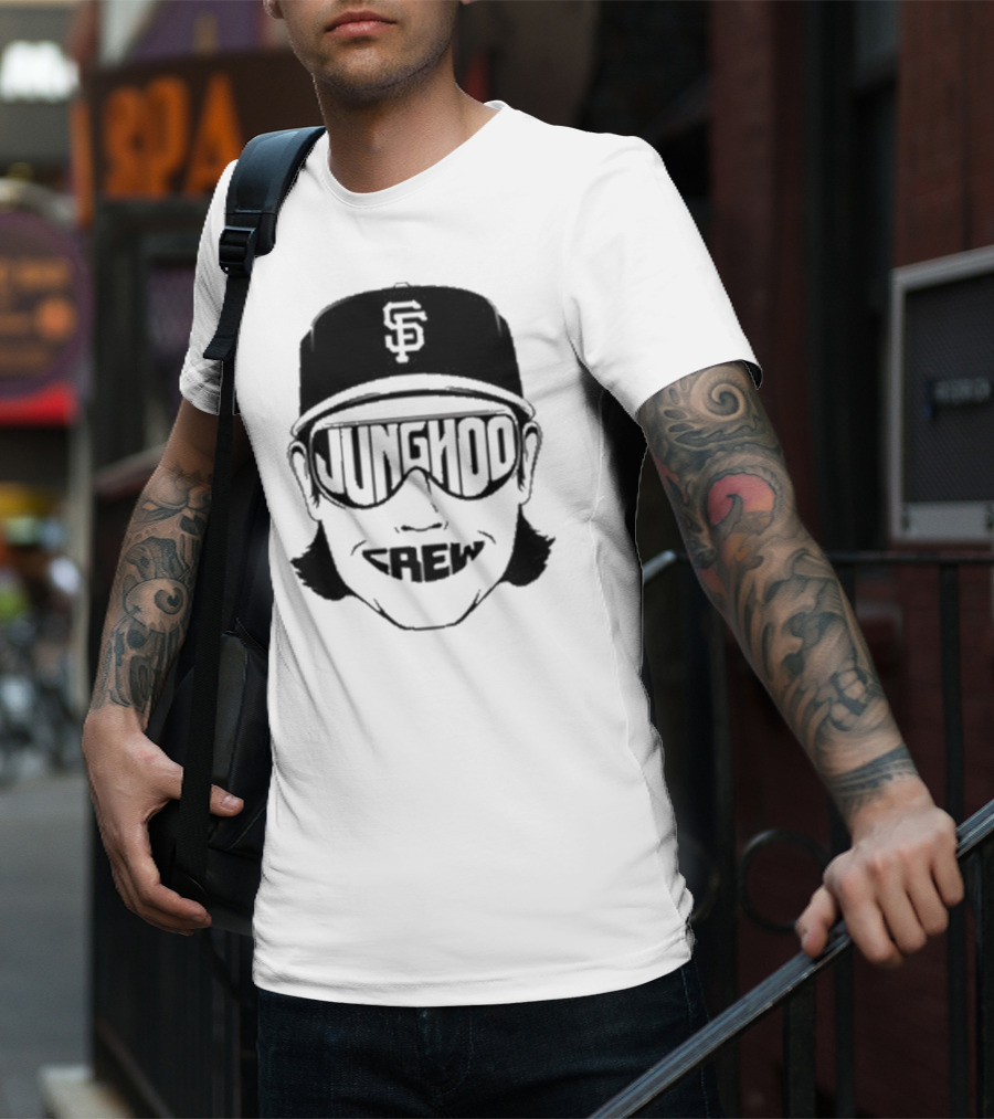 Jung Hoo Crew 2025 San Francisco Giants Baseball Cap And Sunglasses T-Shirt