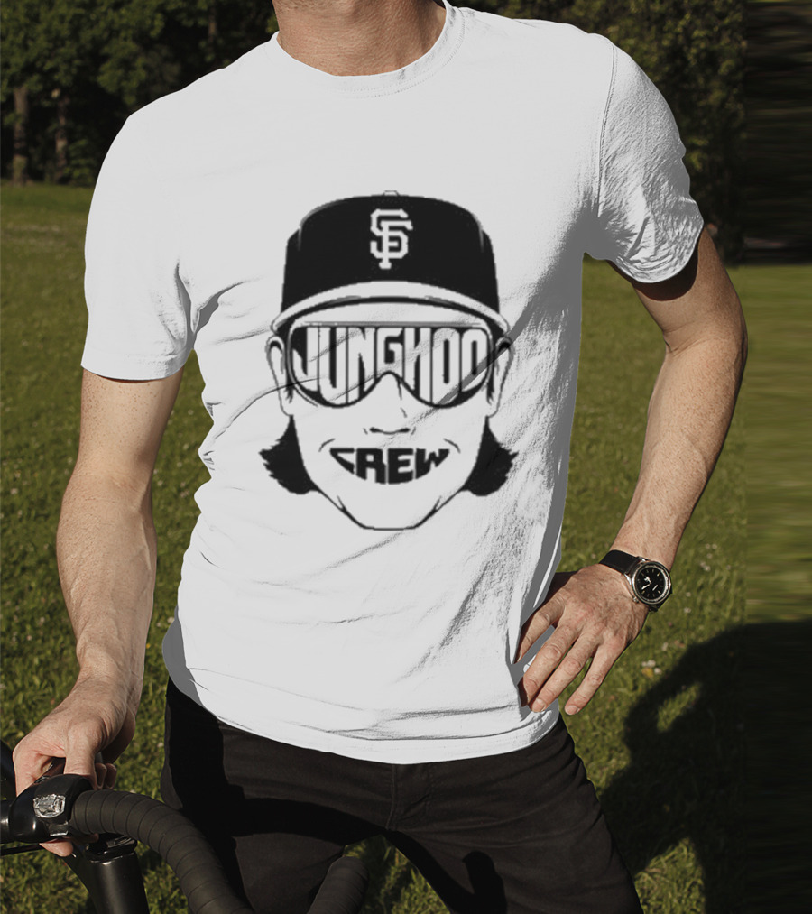 Jung Hoo Crew 2025 San Francisco Giants Baseball Cap And Sunglasses T-Shirt