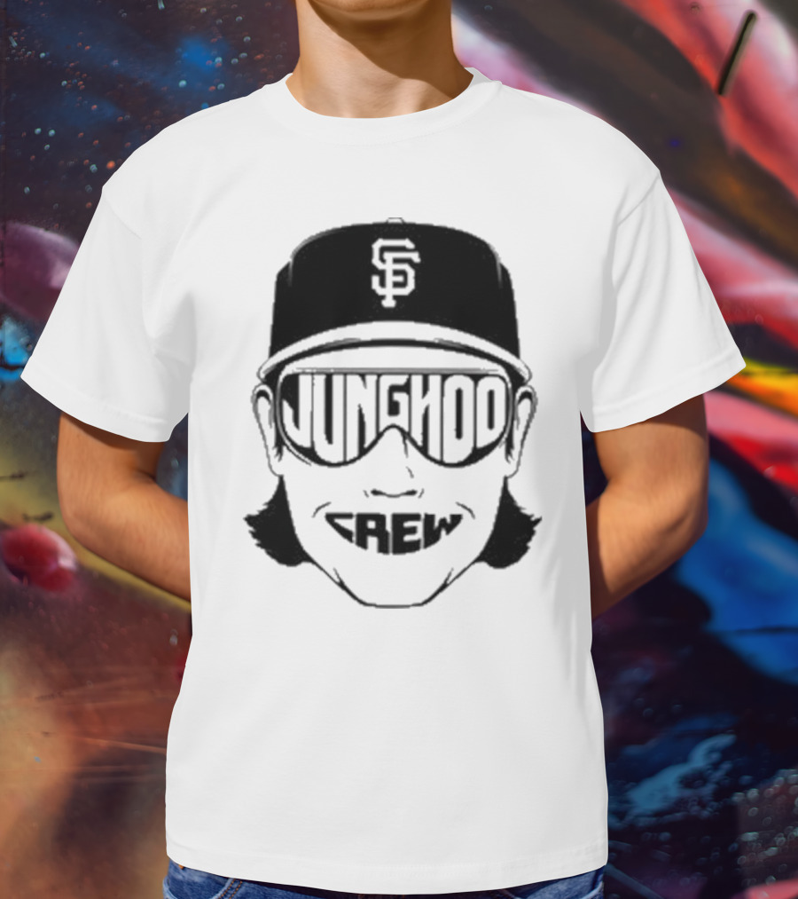 Jung Hoo Crew 2025 San Francisco Giants Baseball Cap And Sunglasses T-Shirt