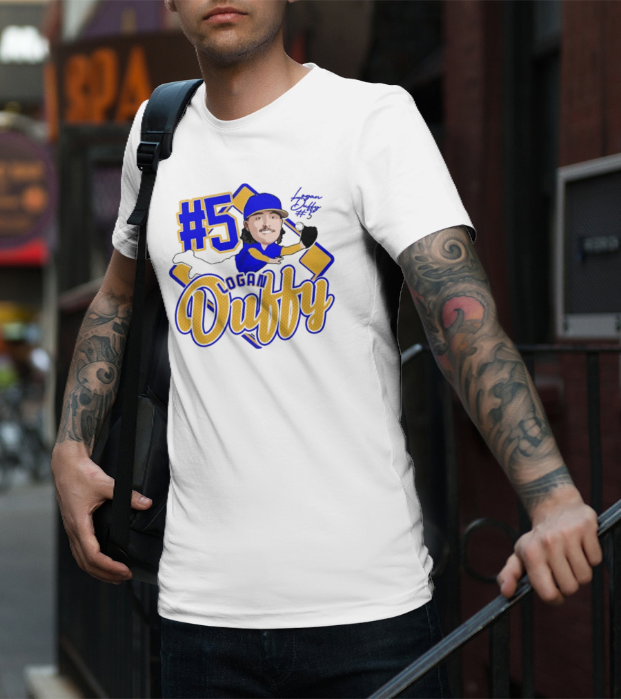 Logan Duffy #5 Baseball Player Illustration 2025 T-Shirt