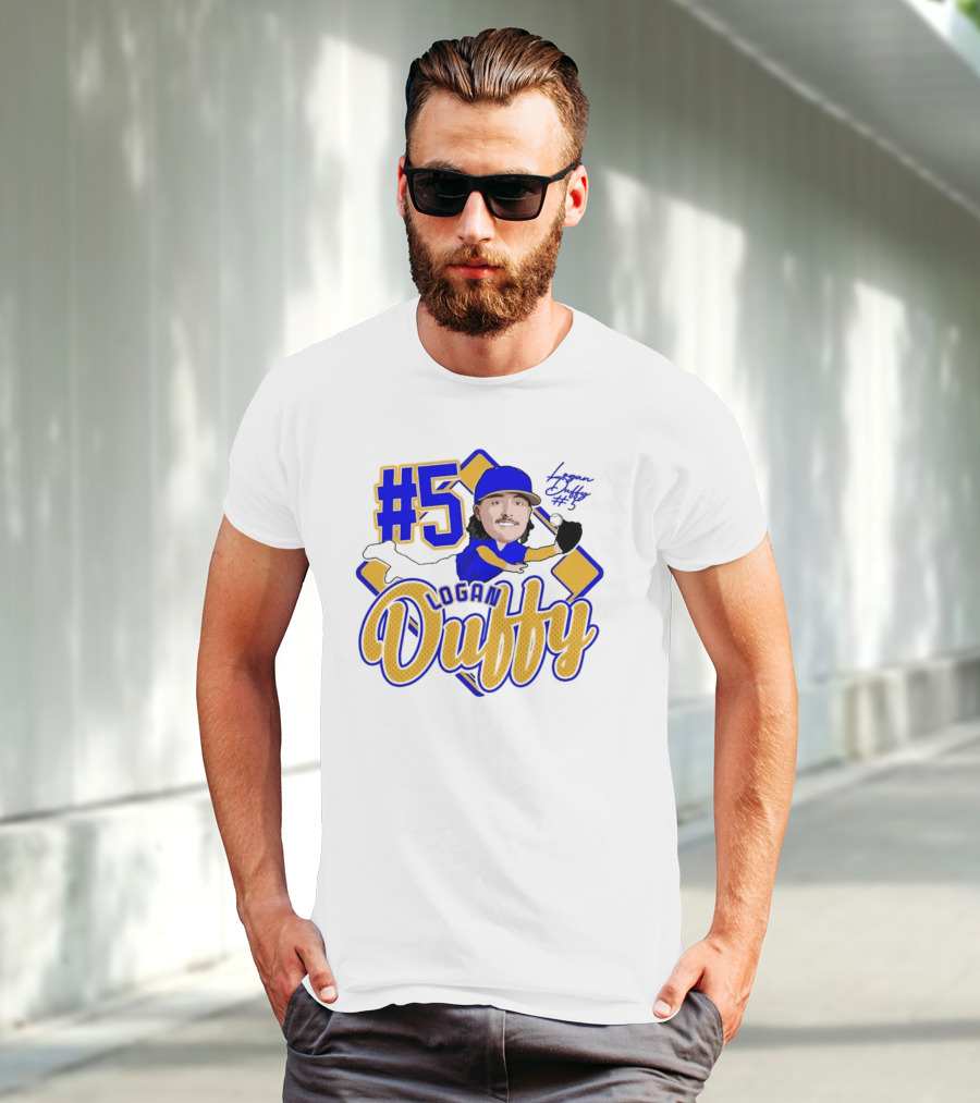 Logan Duffy #5 Baseball Player Illustration 2025 T-Shirt