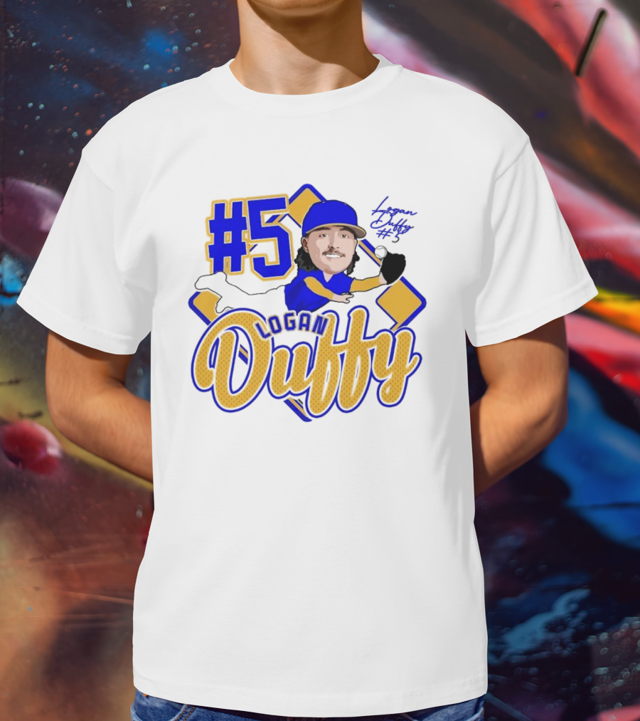 Logan Duffy #5 Baseball Player Illustration 2025 T-Shirt