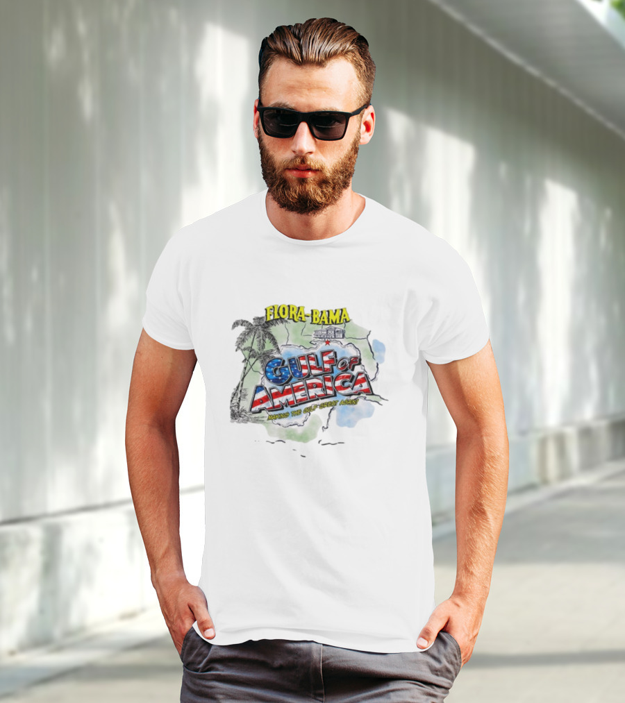 Flora-Bama Gulf Of America Making The Gulf Great Again 2025 Palm Tree Map T-Shirt