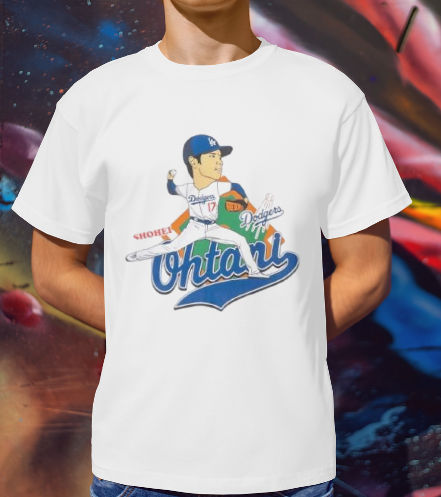 Los Angeles Dodgers Shohei Ohtani Cartoon Player Dodgers Ohtani T-Shirt