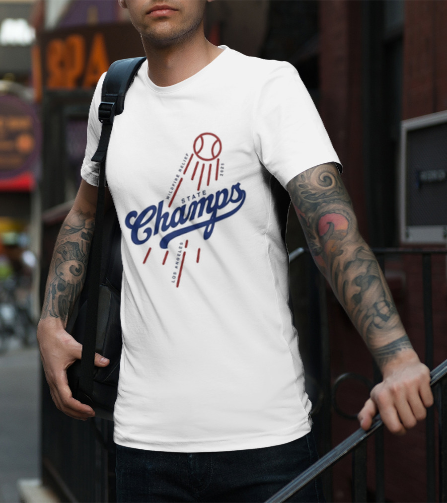 Los Angeles State Champs Wildfire Relief Dodgers 2025 T-Shirt