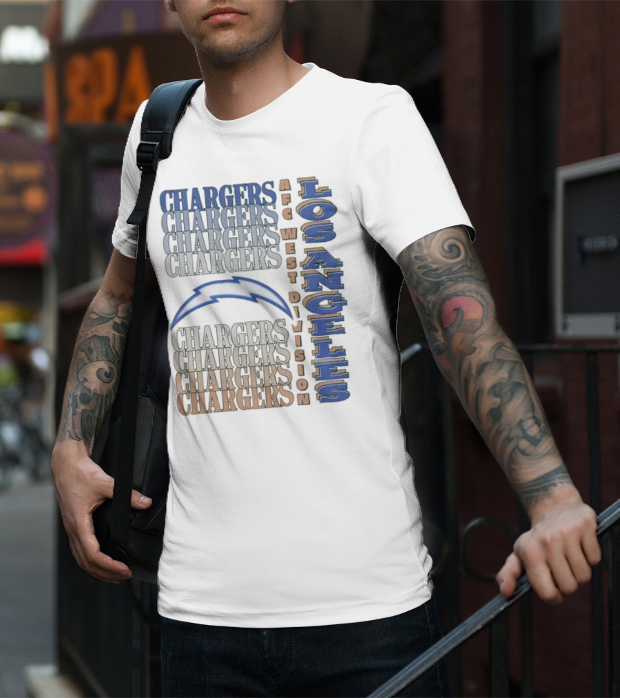 Los Angeles Chargers AFC West Division Chargers Bolt T-Shirt