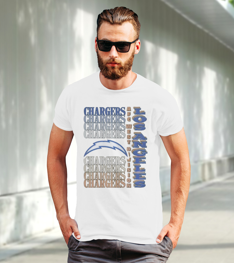 Los Angeles Chargers AFC West Division Chargers Bolt T-Shirt