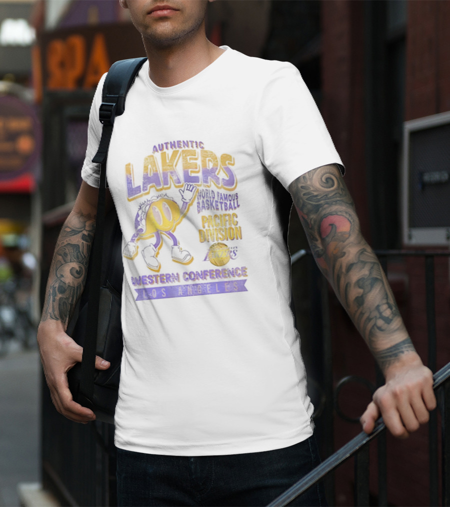 Authentic Lakers Western Conference Los Angeles Basketball Character Pacific Division T-Shirt