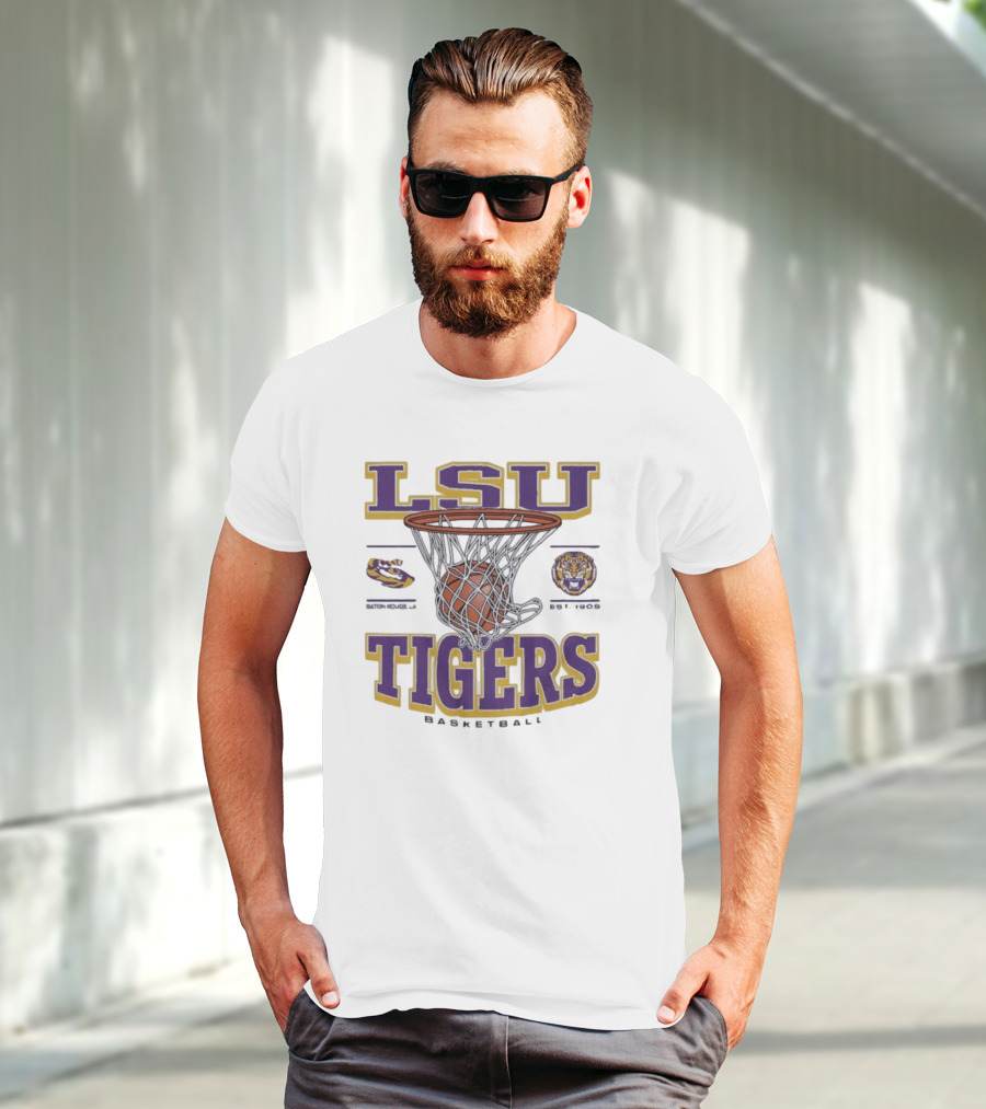 LSU Tigers Basketball Established 1909 Game Time T-Shirt