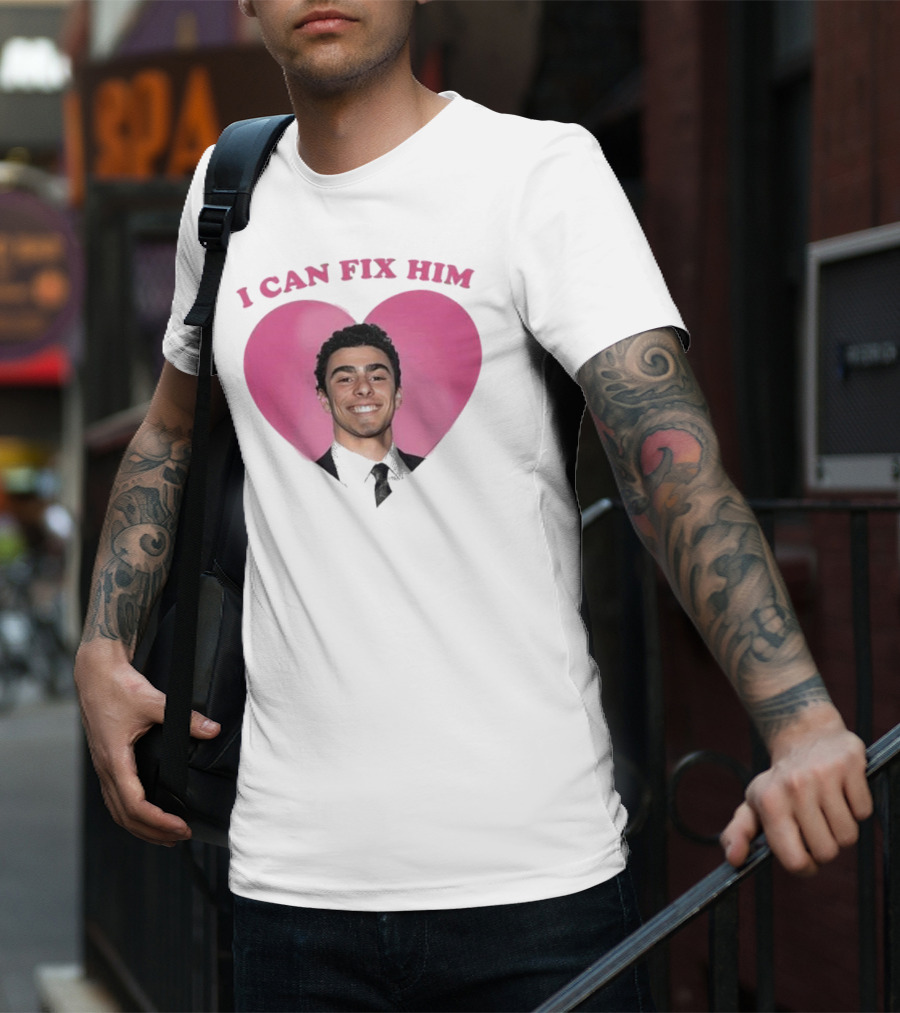Luigi Mangione I Can Fix Him Pink Heart Background T-Shirt