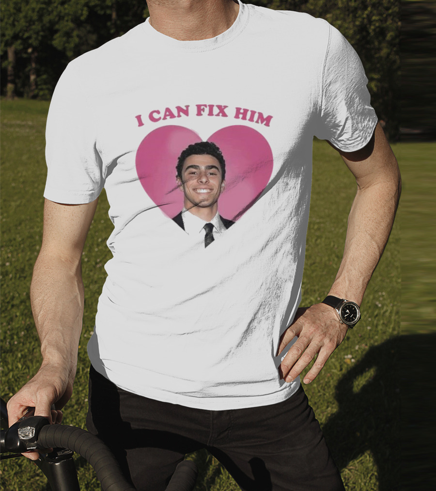 Luigi Mangione I Can Fix Him Pink Heart Background T-Shirt