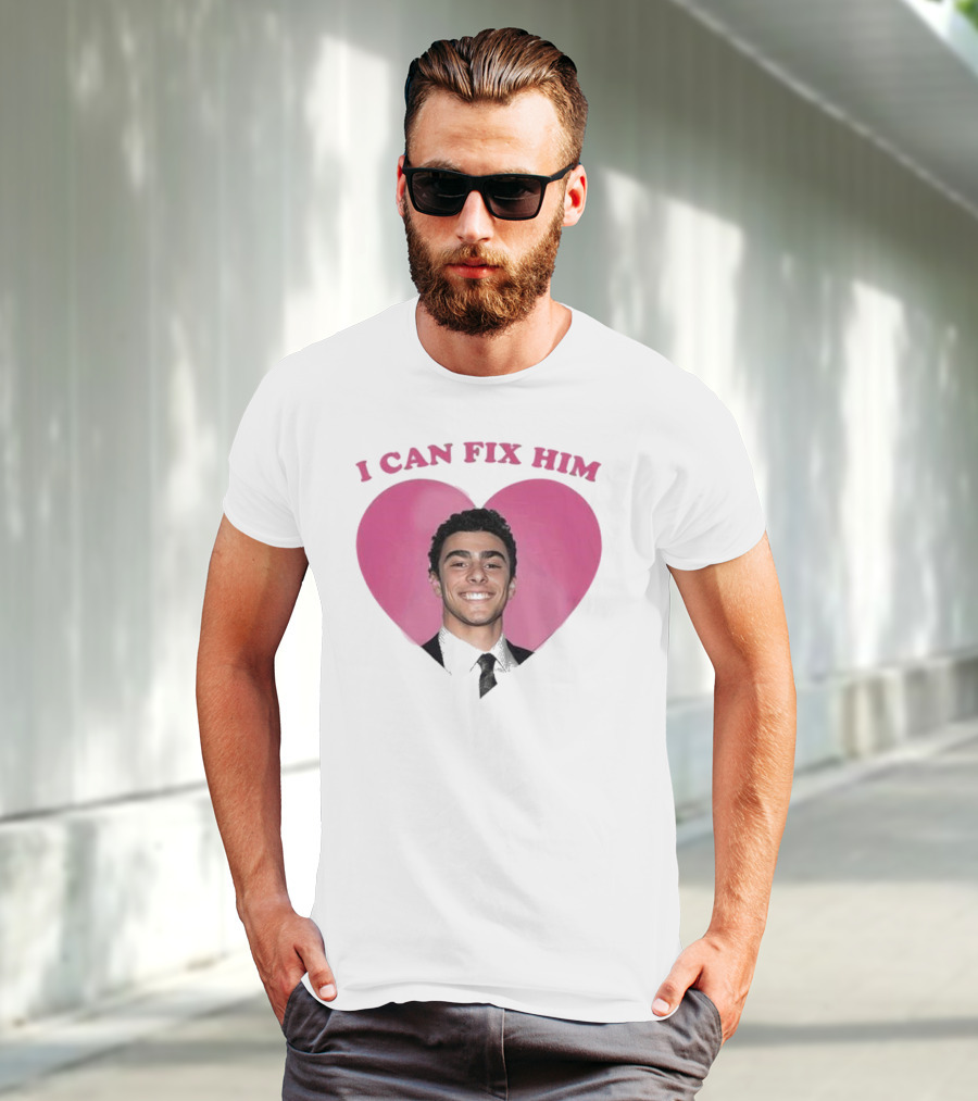 Luigi Mangione I Can Fix Him Pink Heart Background T-Shirt