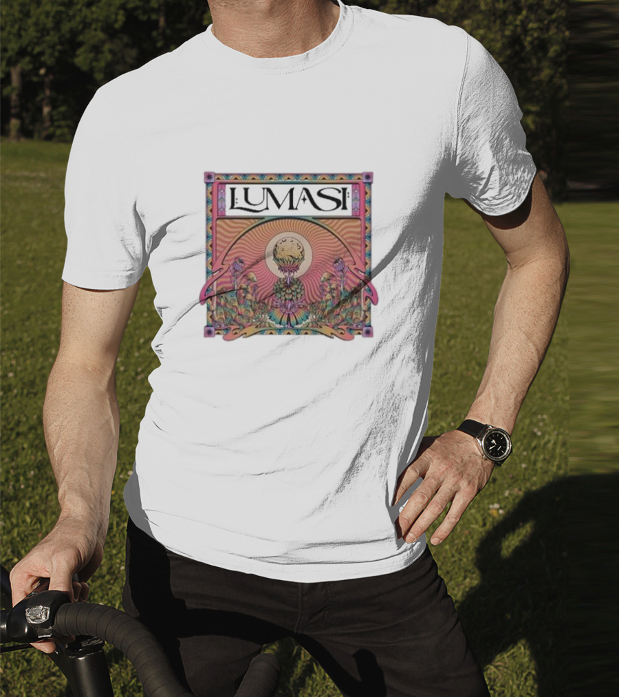 Lumasi Psychedelic Sun And Moon With Floral Elements T-Shirt