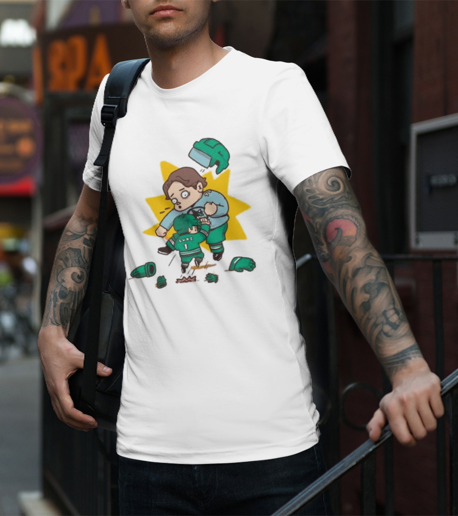 Mack Attacked Macklin Celebrini San Jose Sharks Cartoon Fight T-Shirt