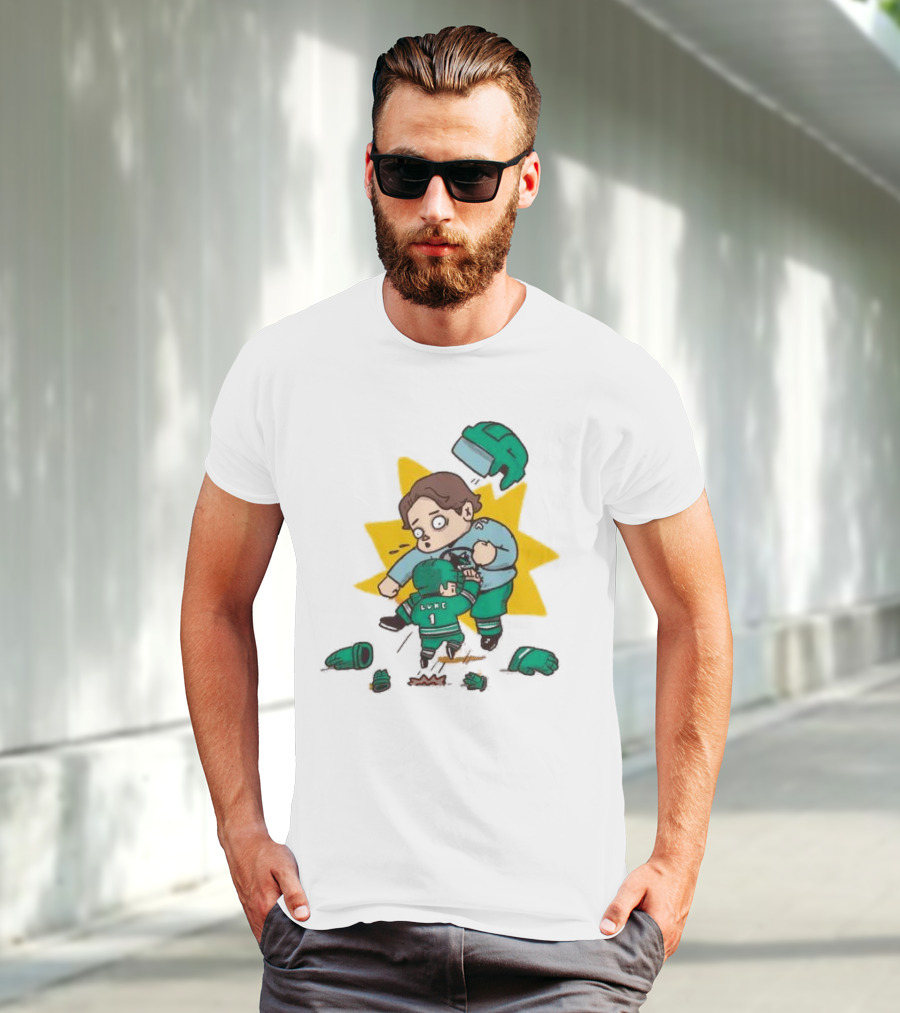 Mack Attacked Macklin Celebrini San Jose Sharks Cartoon Fight T-Shirt