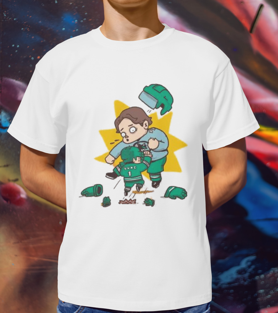 Mack Attacked Macklin Celebrini San Jose Sharks Cartoon Fight T-Shirt