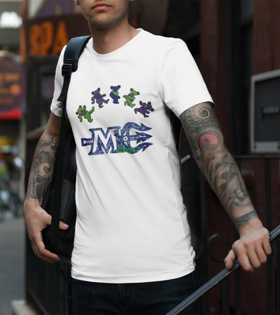 Maine Mariners Grateful Dead Night 2025 Dancing Bears Emblem T-Shirt