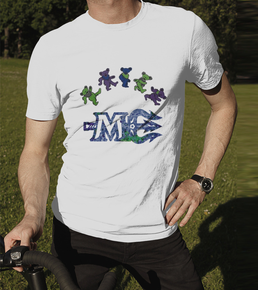 Maine Mariners Grateful Dead Night 2025 Dancing Bears Emblem T-Shirt