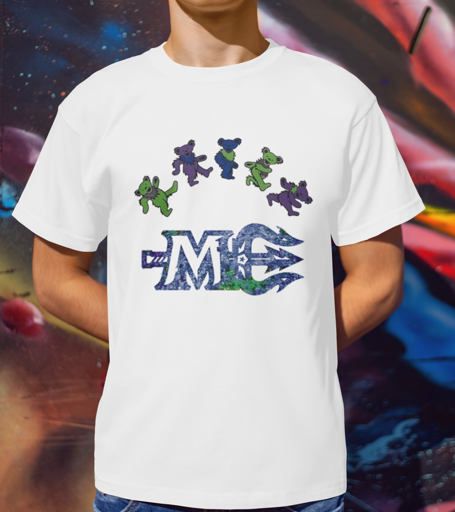 Maine Mariners Grateful Dead Night 2025 Dancing Bears Emblem T-Shirt
