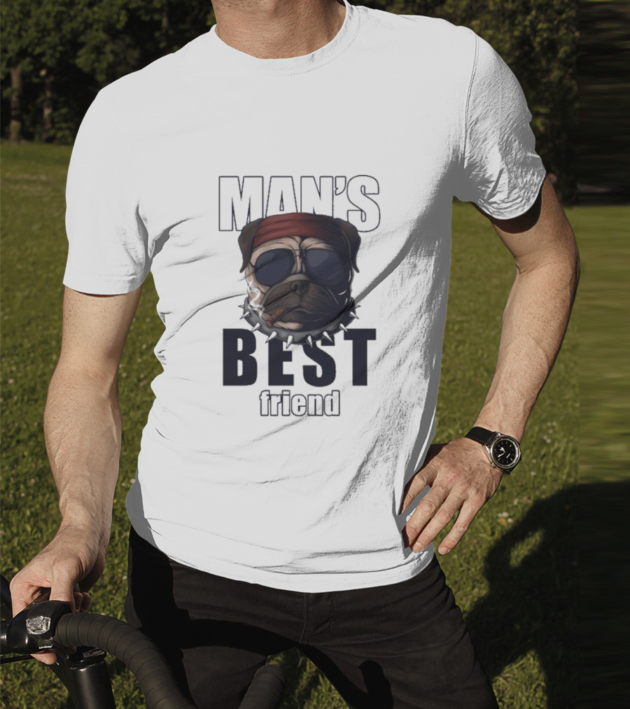Man's Best Friend Bulldog With Bandana And Sunglasses T-Shirt
