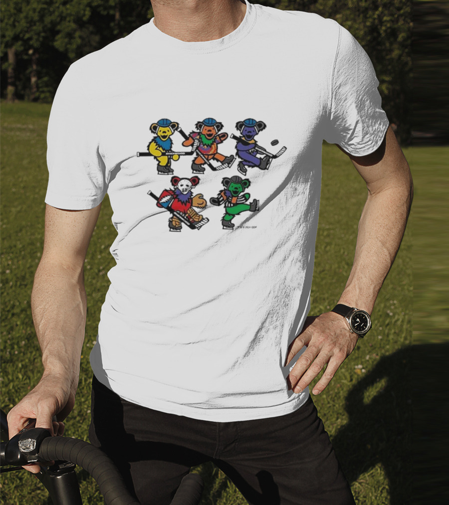 Market Sherwood Grateful Dead Dancing Bears Colorful Collaboration T-Shirt