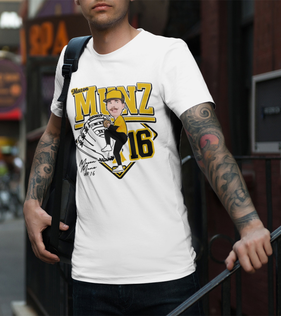 Mason Munz Baseball 2025 Player 16 Caricature T-Shirt