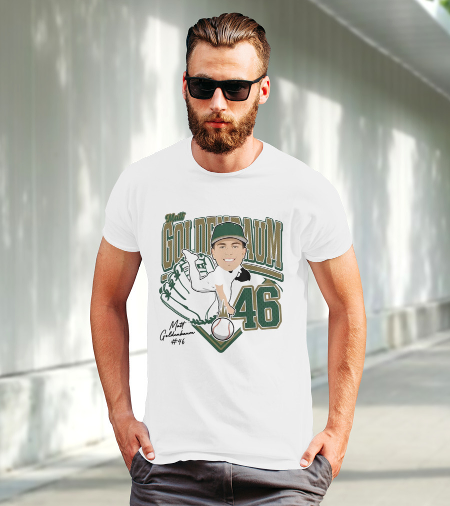 Matt Goldenbaum 46 Baseball Glove Illustration 2025 T-Shirt