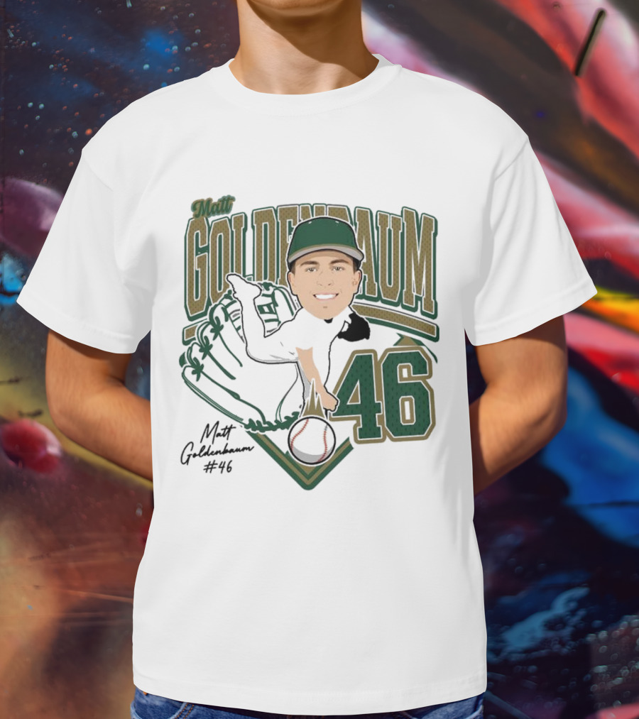 Matt Goldenbaum 46 Baseball Glove Illustration 2025 T-Shirt