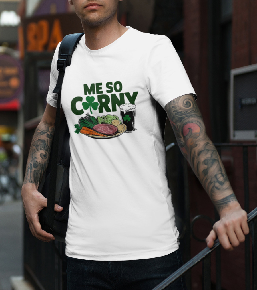 Me So Corny Corned Beef Cabbage St Patrick’s Day Shamrock Plate T-Shirt