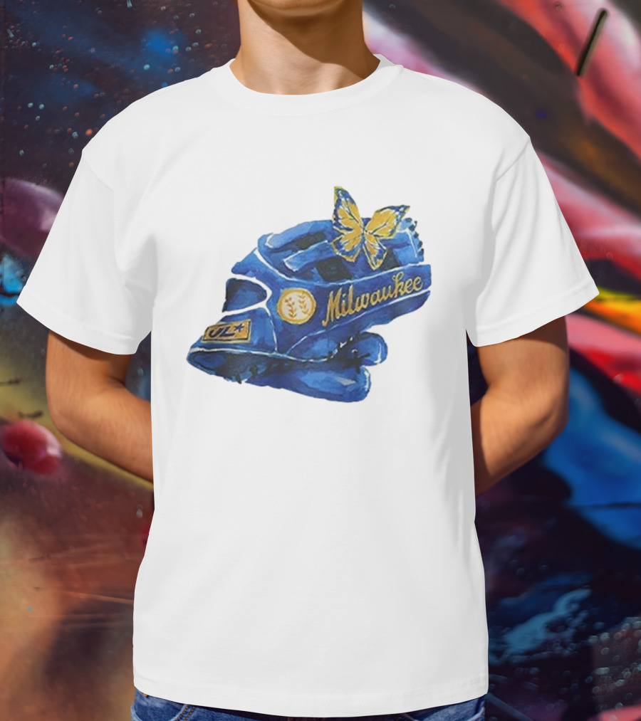 Milwaukee Brewers Hupy And Abraham Day Catcher's Mask With Butterfly And Key Symbols T-Shirt