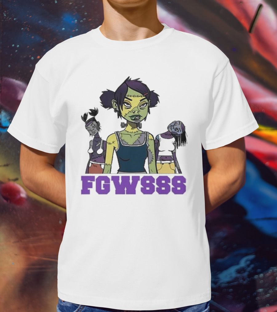 Mindless Self Indulgence FGWSSS Zombie Character With Purple Text T-Shirt