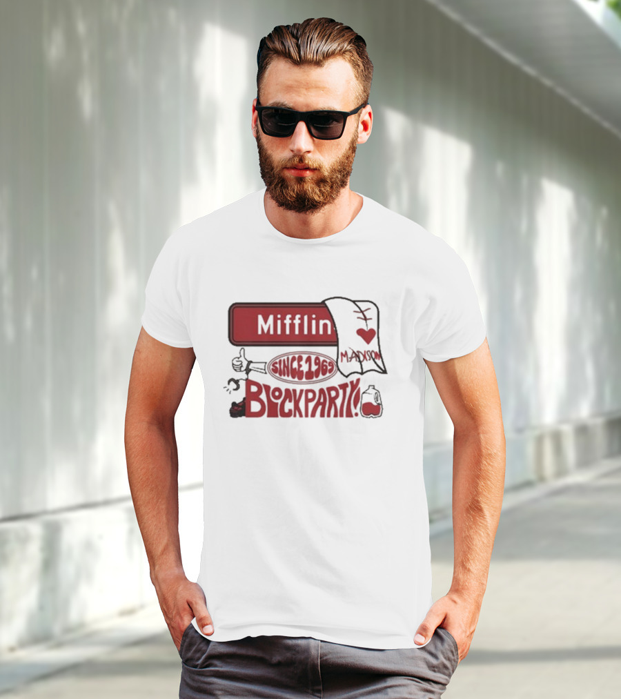 Mifflin Block Party Madison Since 1969 Heart Thumbs Up T-Shirt